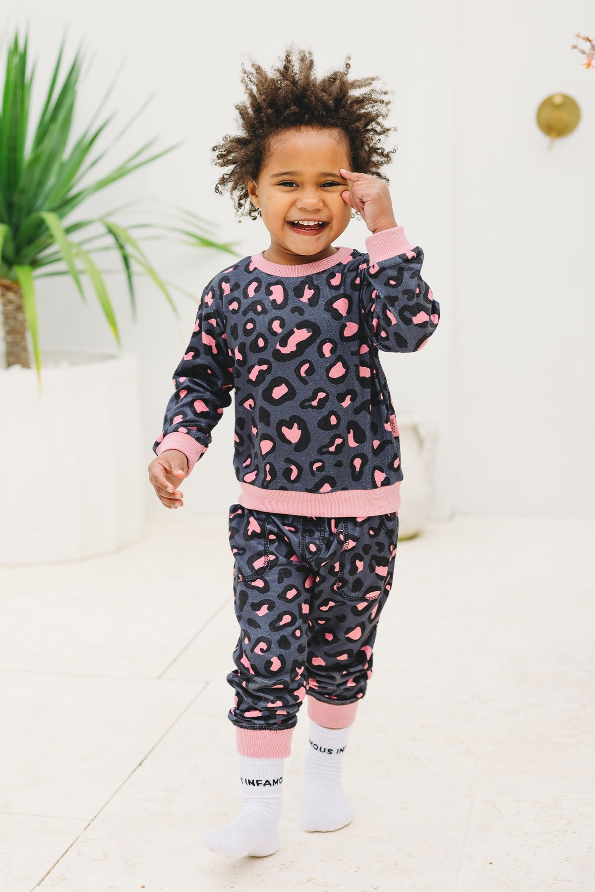 Mini Bessie PJ Set - Stone Leopard