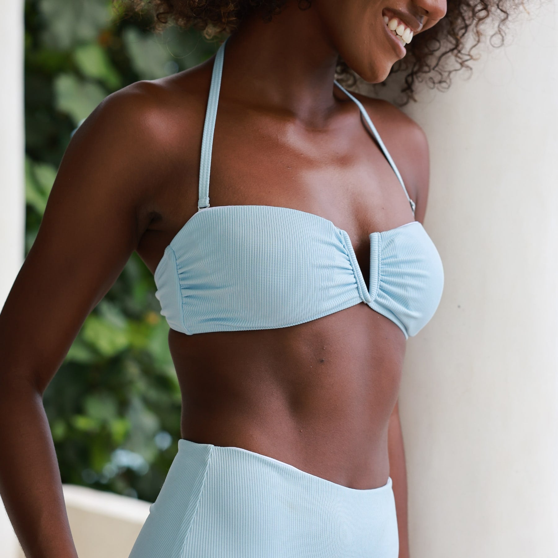 Sadie Bikini Bottom Final Sale - Baby Blue Ribbed