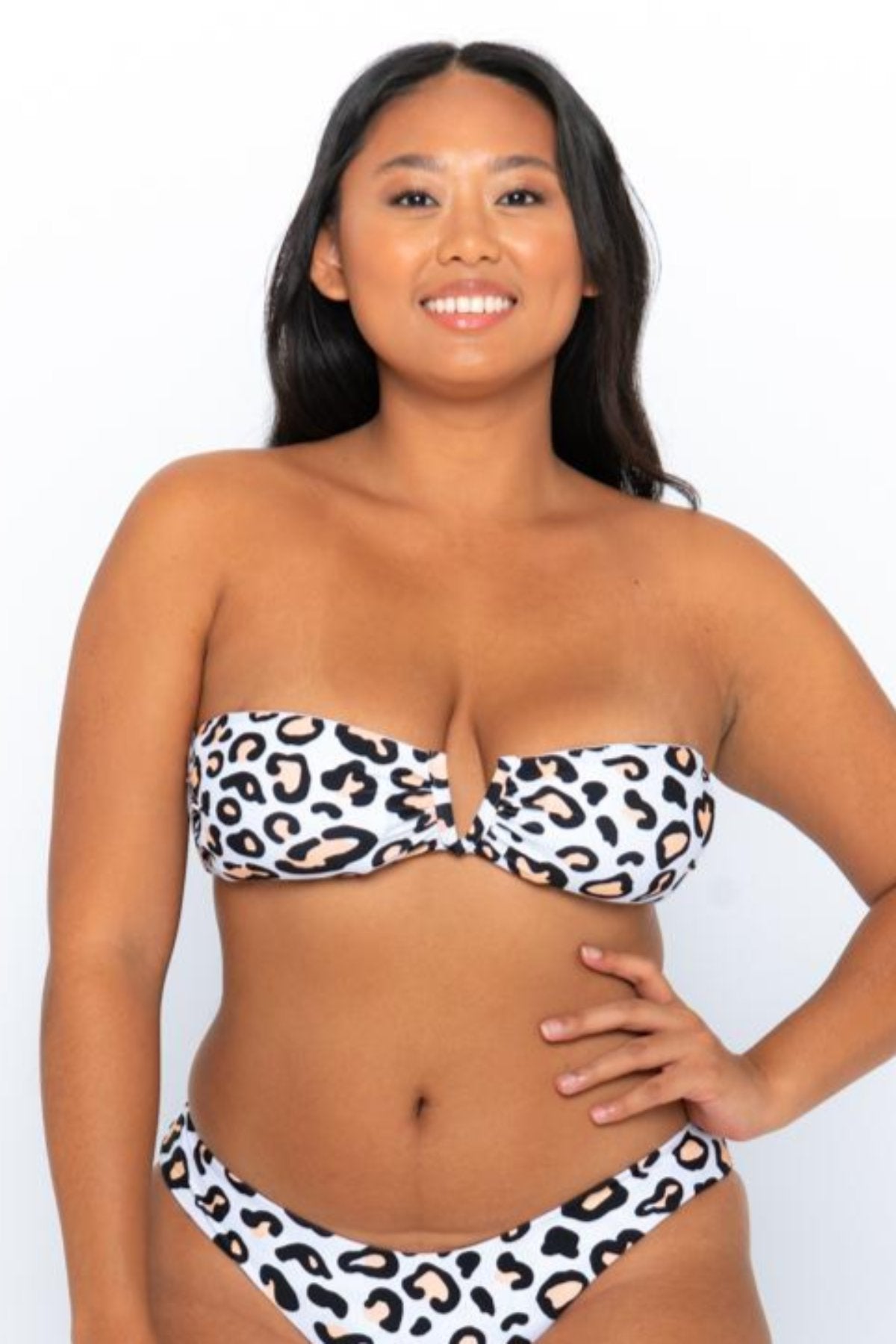 Infamous Swim Scarlett Bandeau Top in Safari Leopard