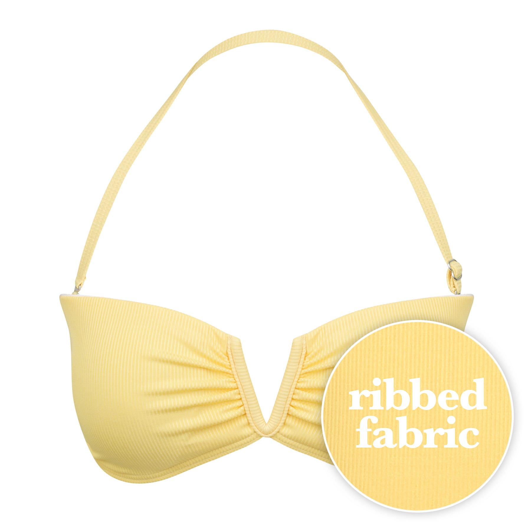 Scarlett Bandeau Top Final Sale - Sunshine Yellow Ribbed