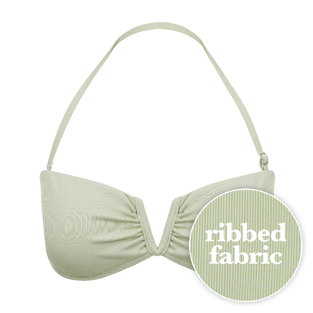 Scarlett Bandeau Top Final Sale - Sage Green Ribbed