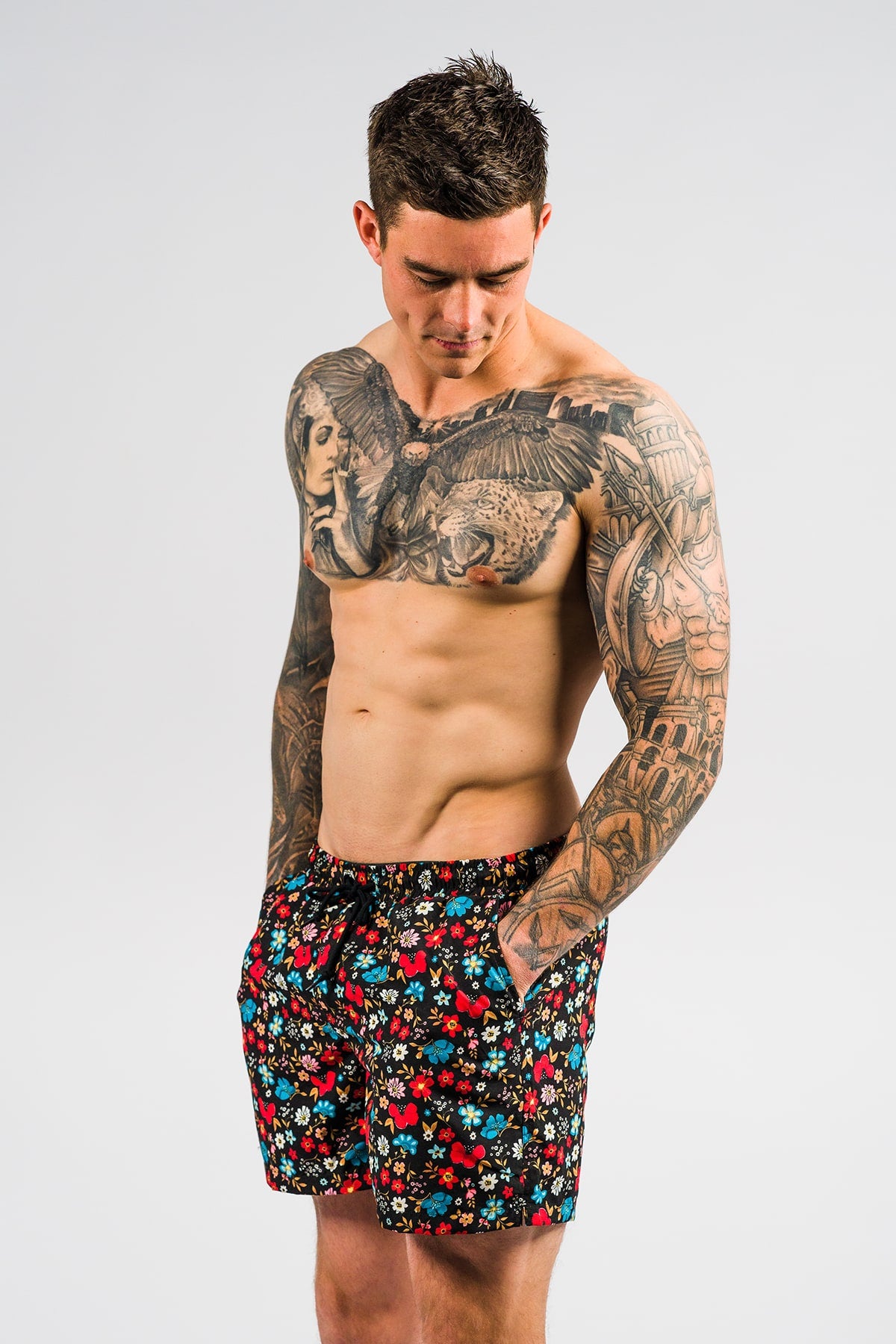 Hank Board Shorts - Daisy Chain Choc