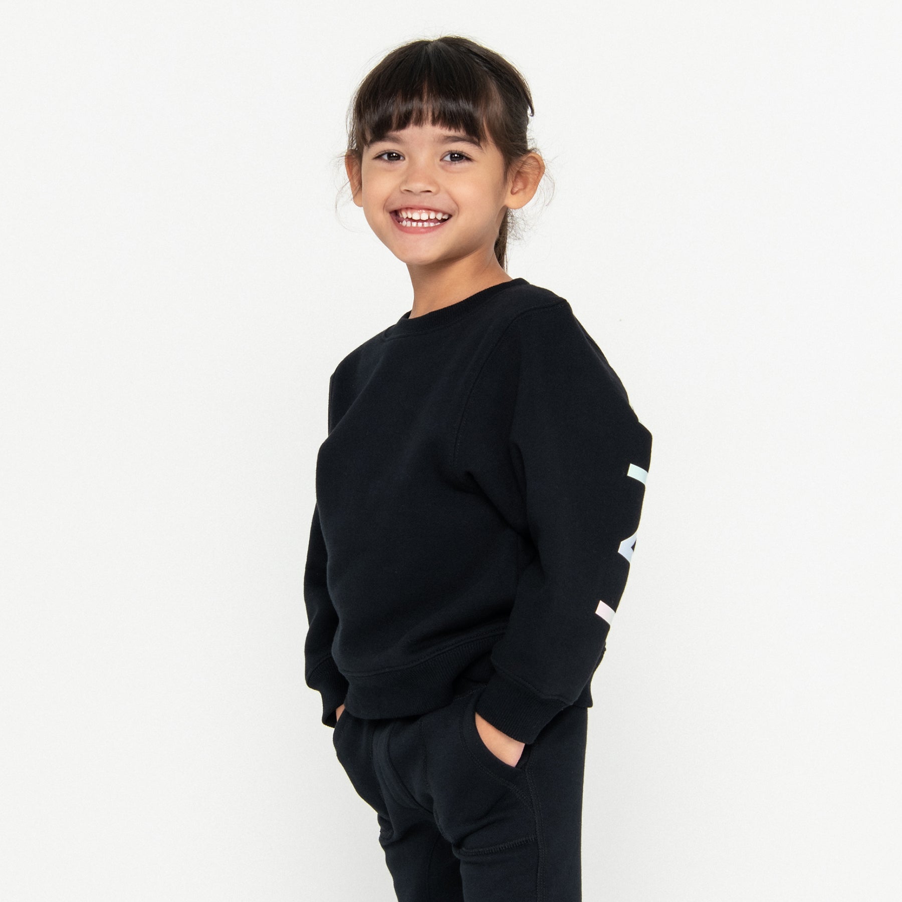 Mini Signature Sweatshirt Final Sale - Black & Fairy Floss