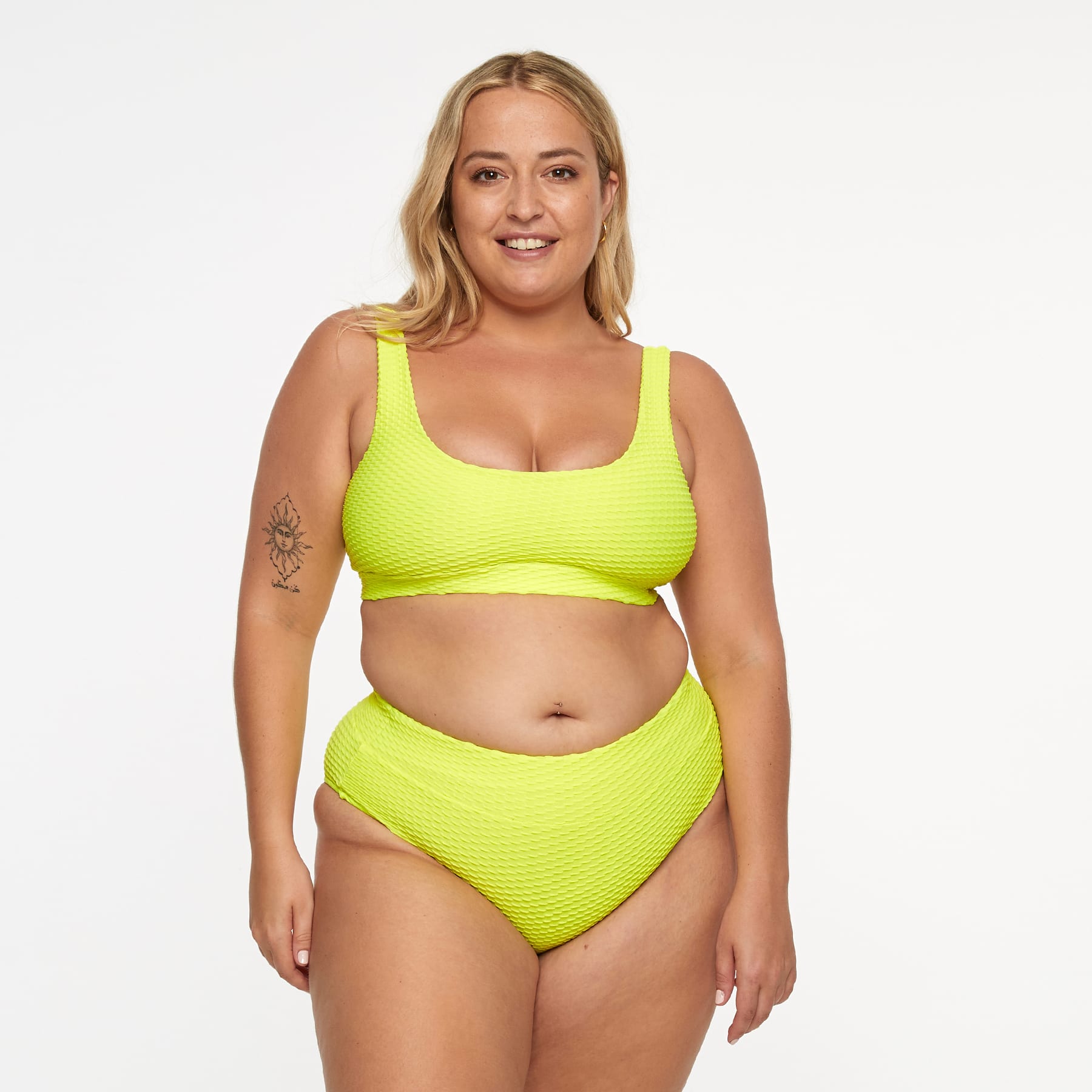 Ginger Bikini Bottom FINAL SALE - Fluro Yellow Waffle