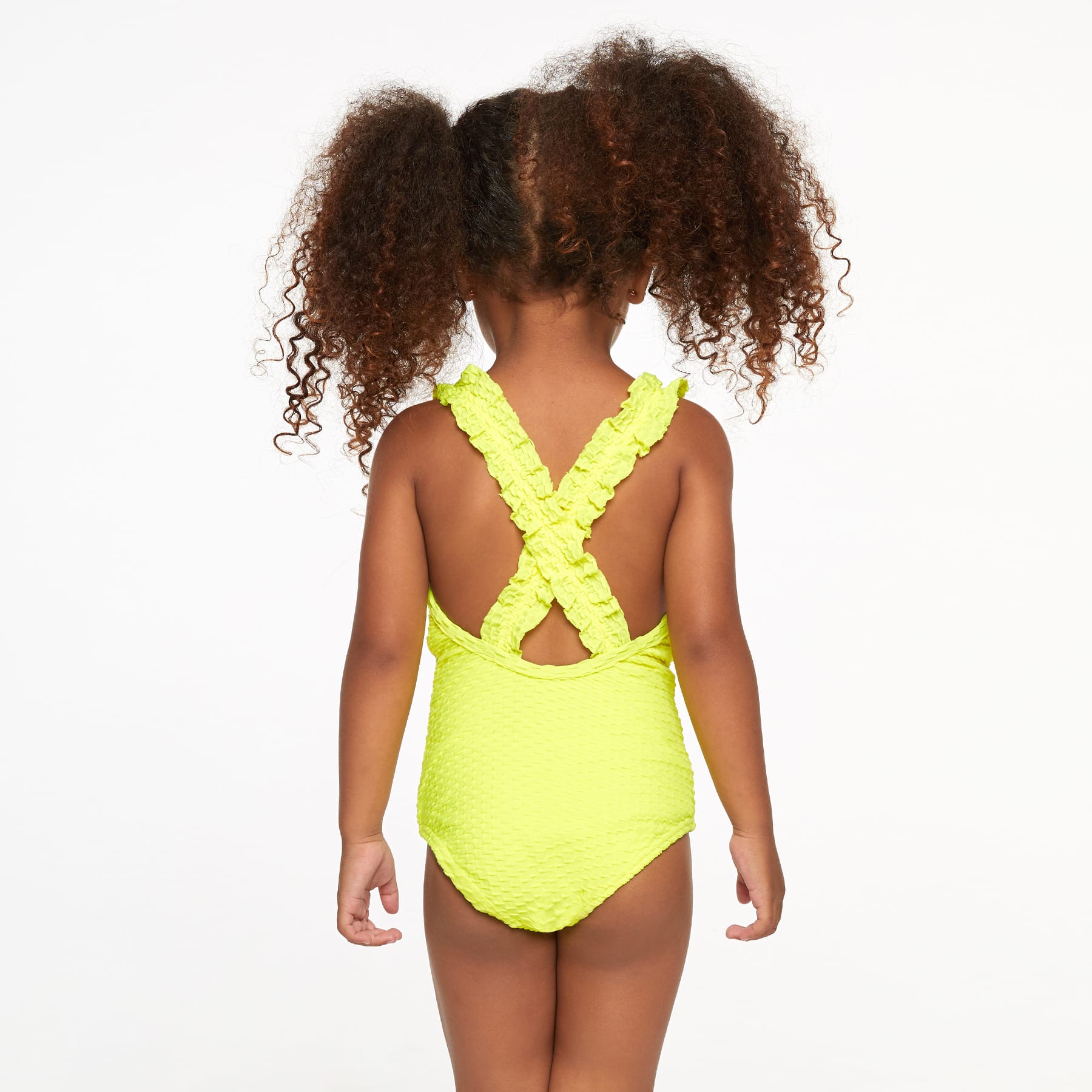 Mini Candice One Piece Final Sale - Fluro Yellow Waffle