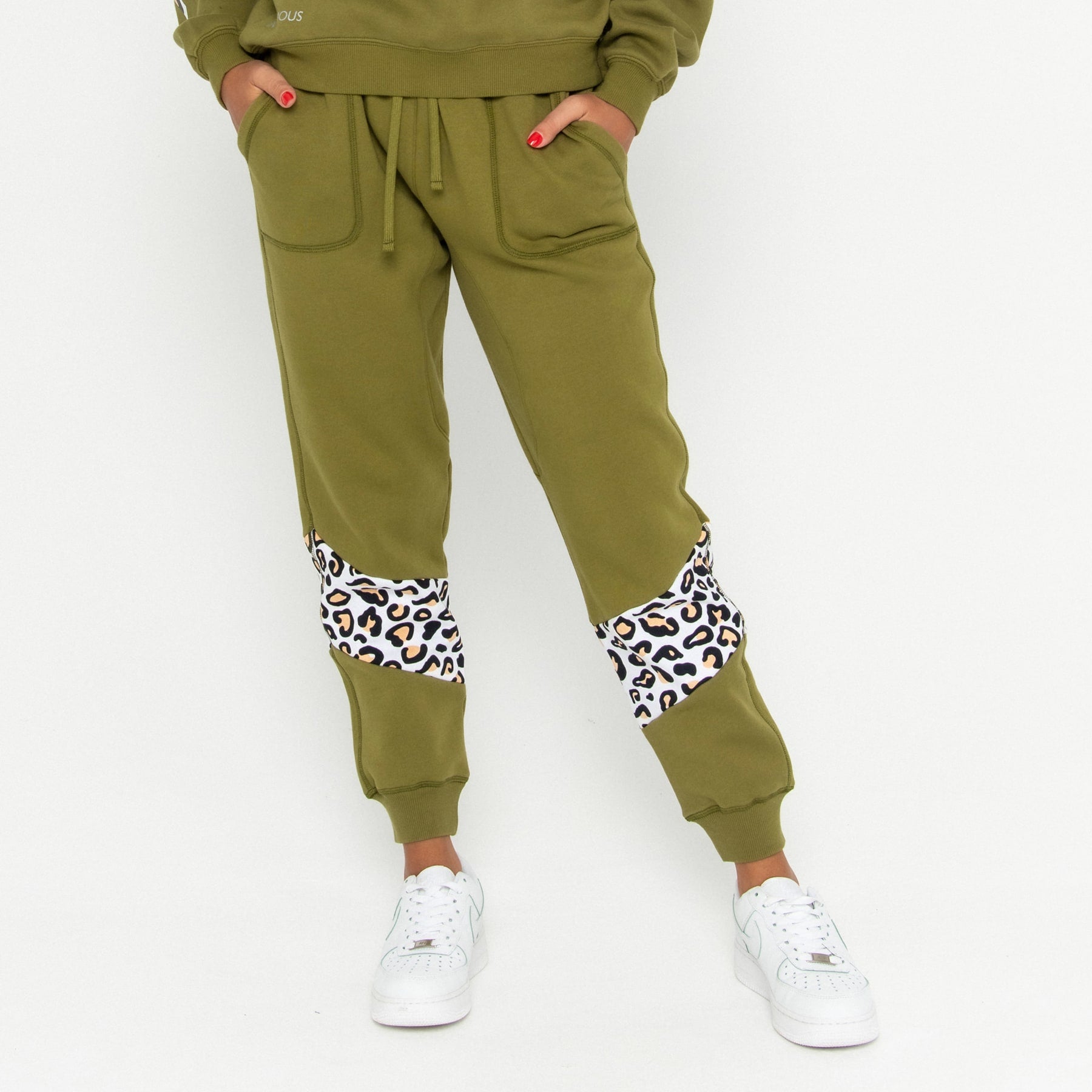 Track Pant Spliced Final Sale - Olive Martini