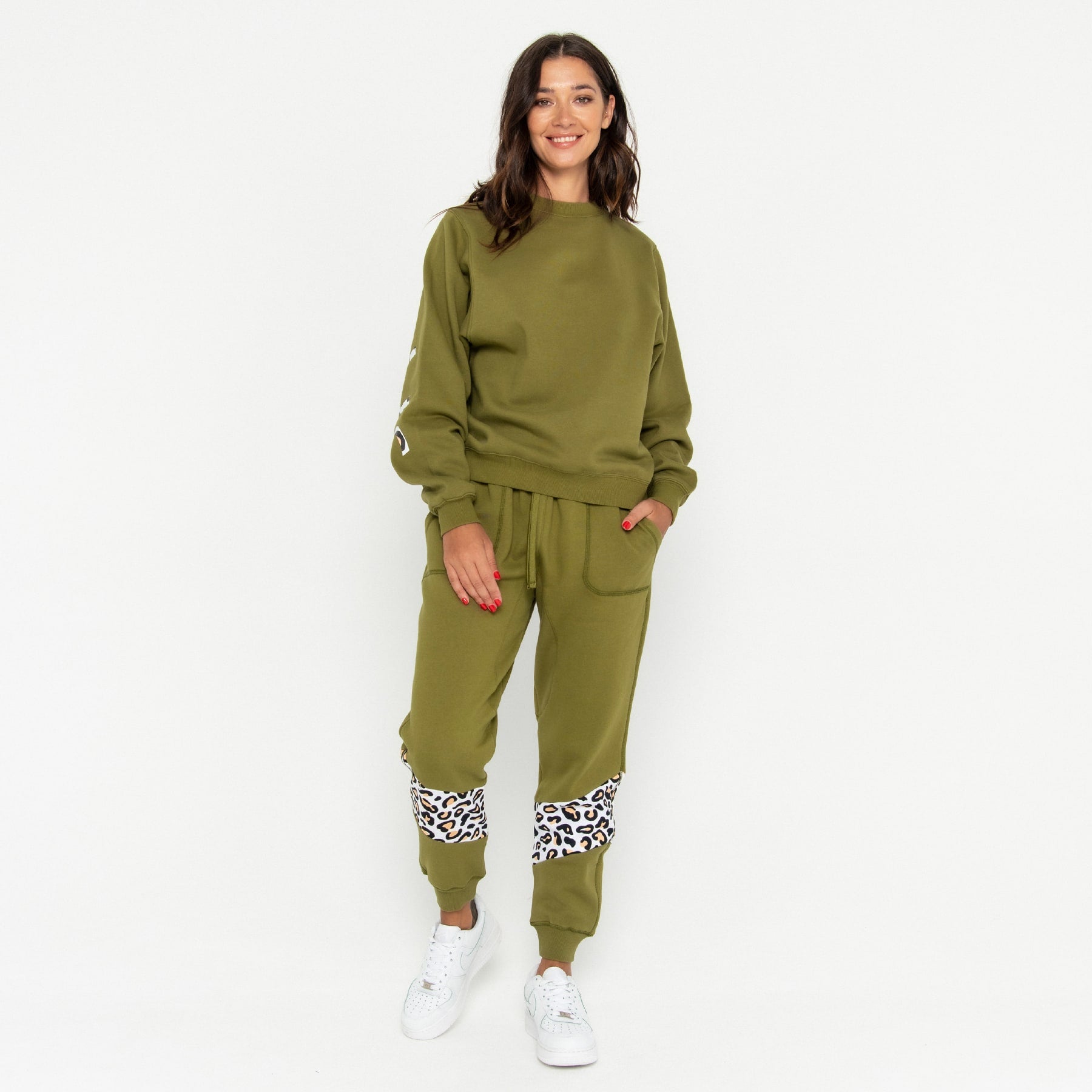 Track Pant Spliced Final Sale - Olive Martini