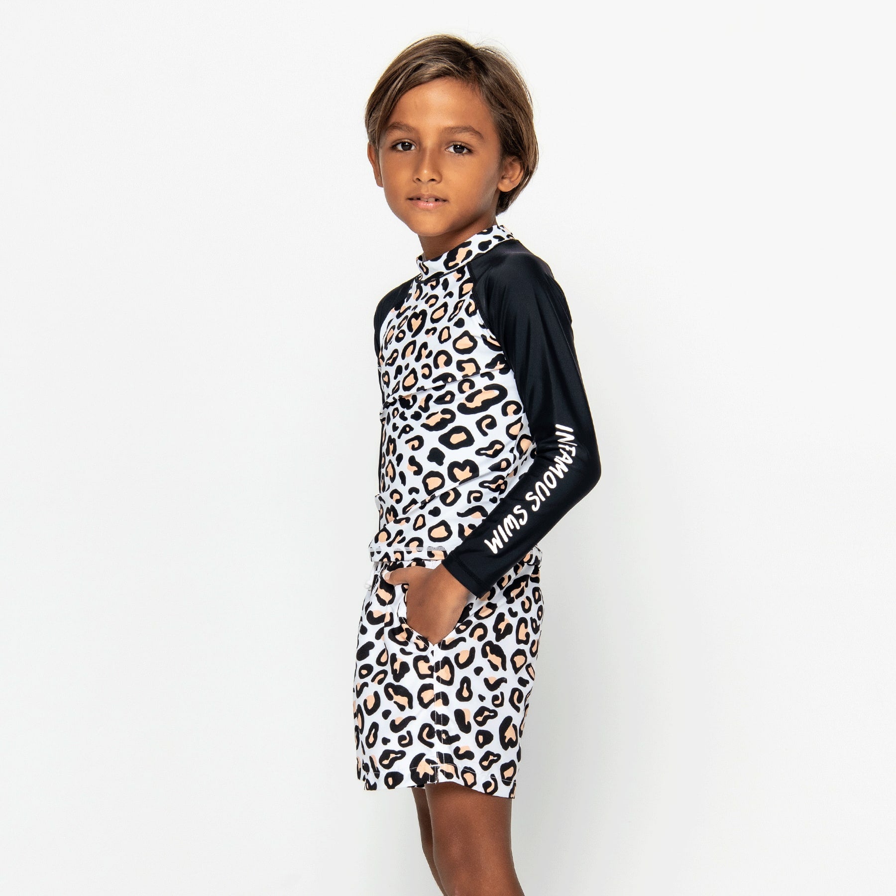 Mini Hank Board Shorts Final Sale - Safari Leopard