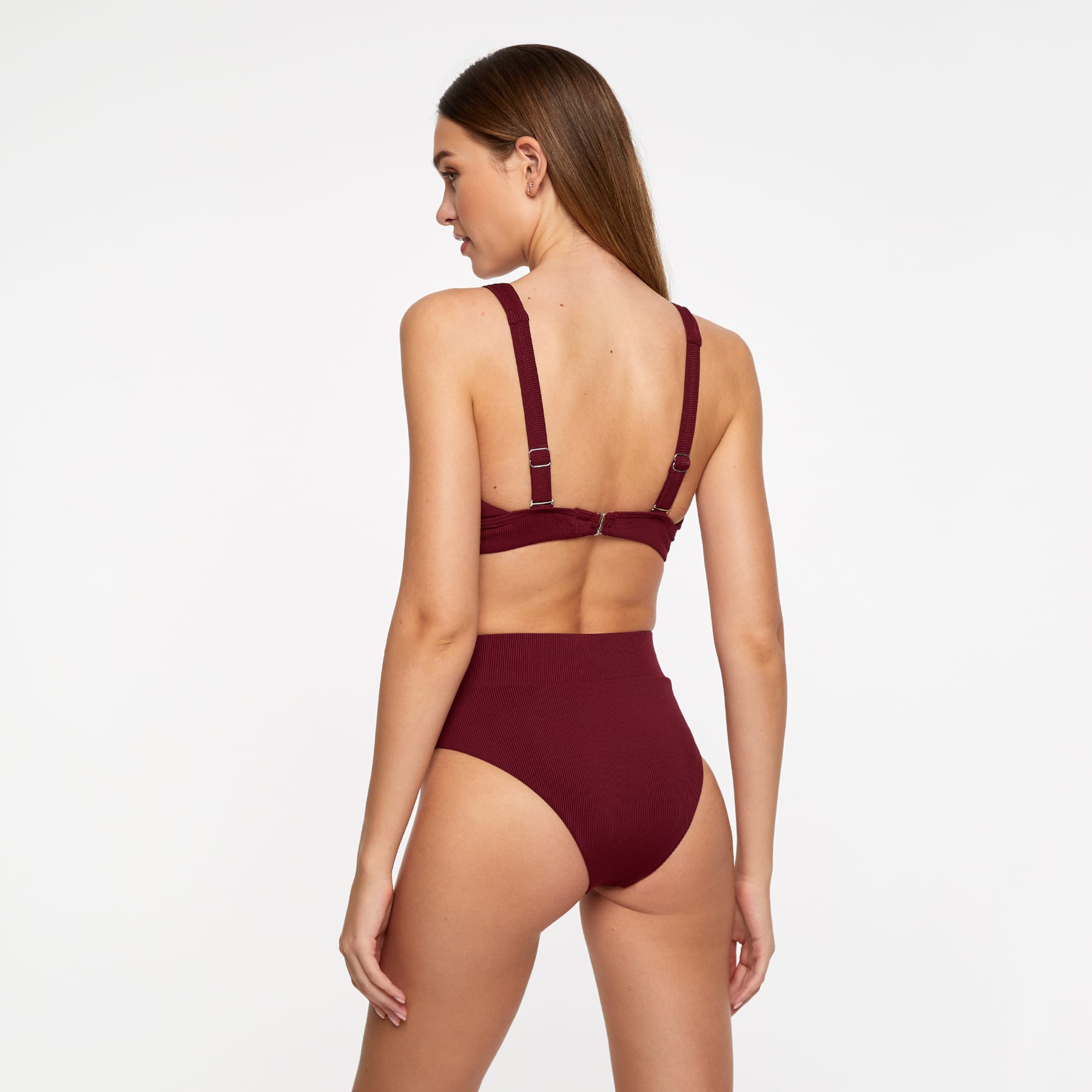 Lola Triangle Top FINAL SALE - Red Wine Ribbed