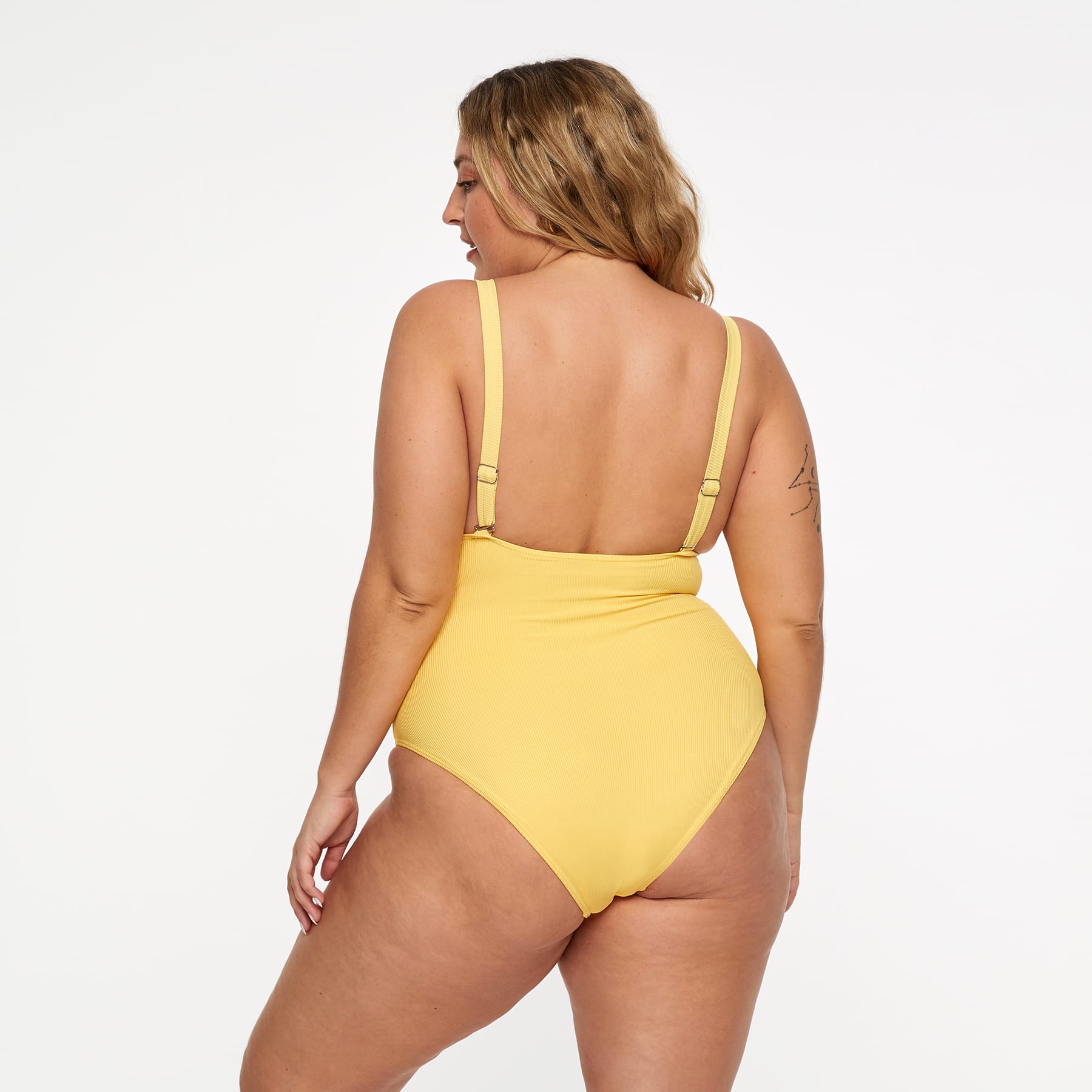 Gwen One Piece Final Sale - Sunshine Yellow Ribbed