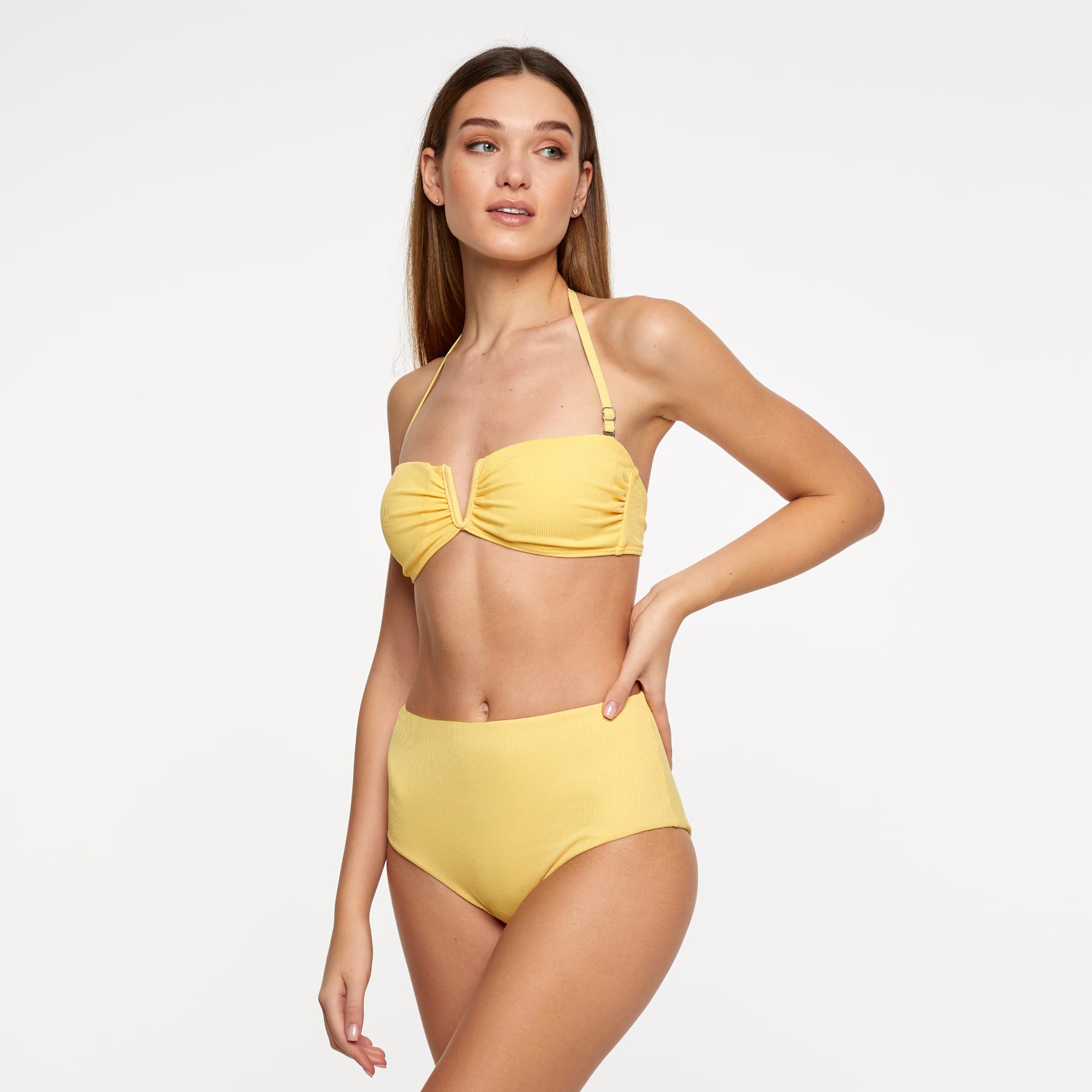 Sadie Bikini Bottom Final Sale - Sunshine Yellow Ribbed