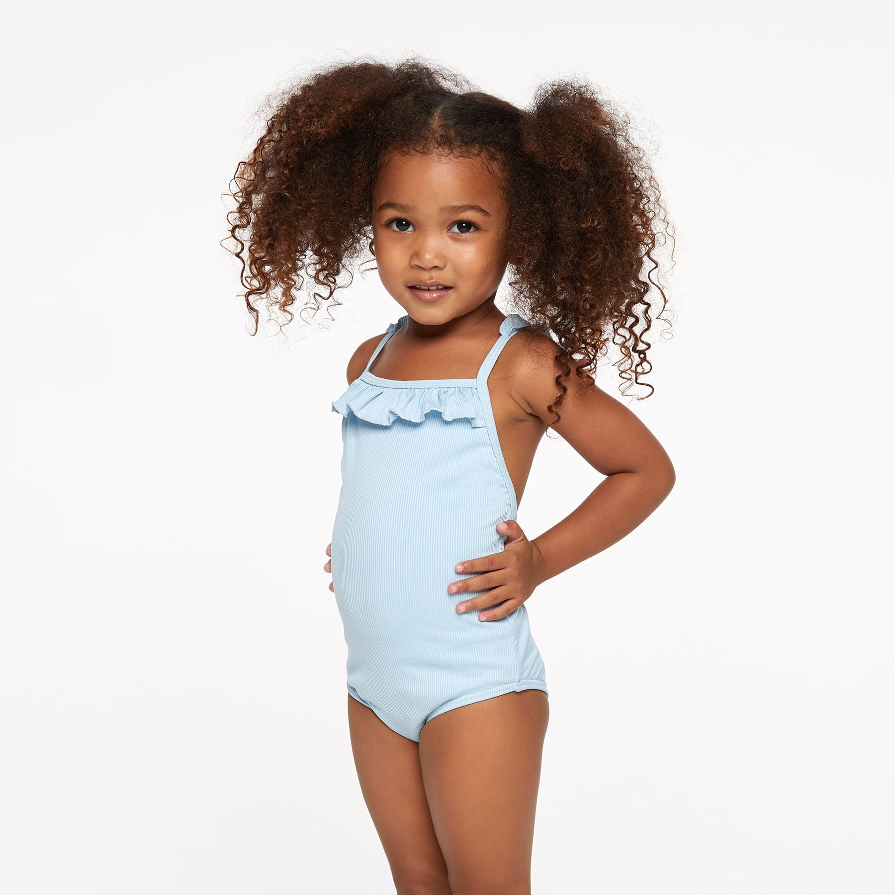 Mini Candice One Piece Final Sale  - Baby Blue Ribbed