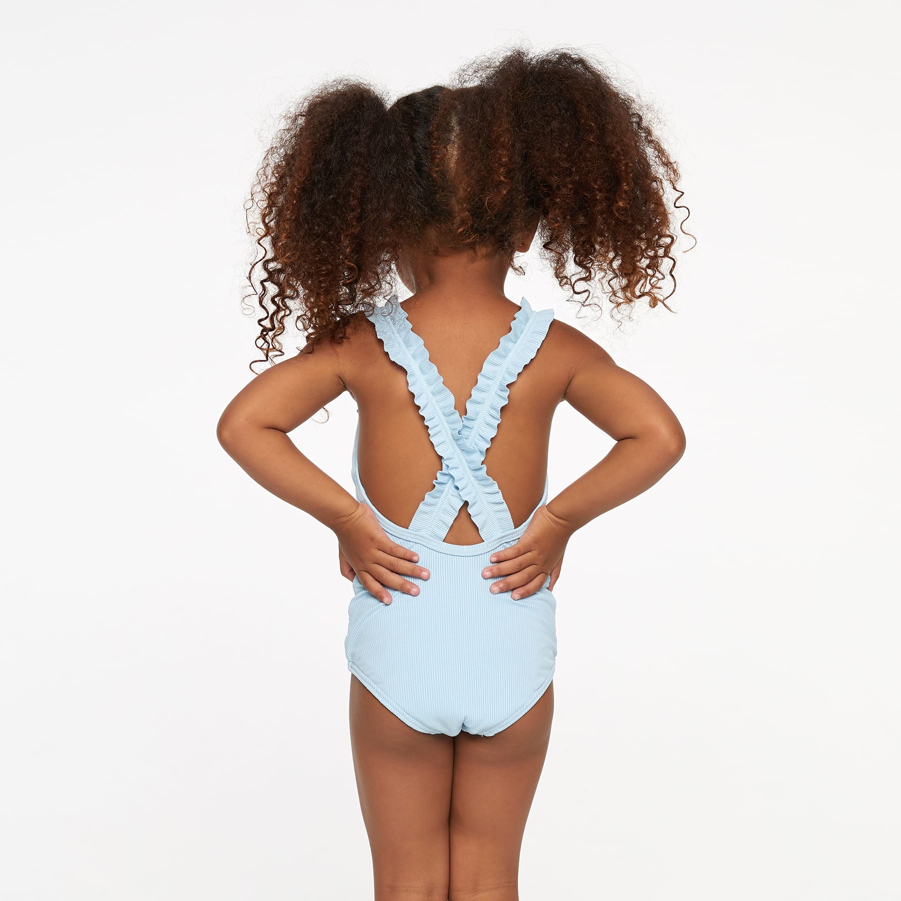 Mini Candice One Piece Final Sale  - Baby Blue Ribbed